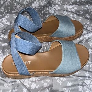 Report Light Blue Denim Sandals